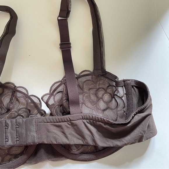 🆕 Lou Paris Smoke Grey Lace Bra - Women’s Size 38B / B38 - Picture 8 of 11